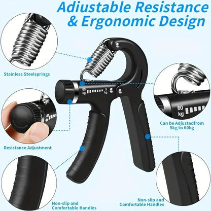 Hand Grip Strengthener, Cripstrength Trainer, Adjustableresistance 11-132Lbs (5-60Kg), Non-Slip Gripper