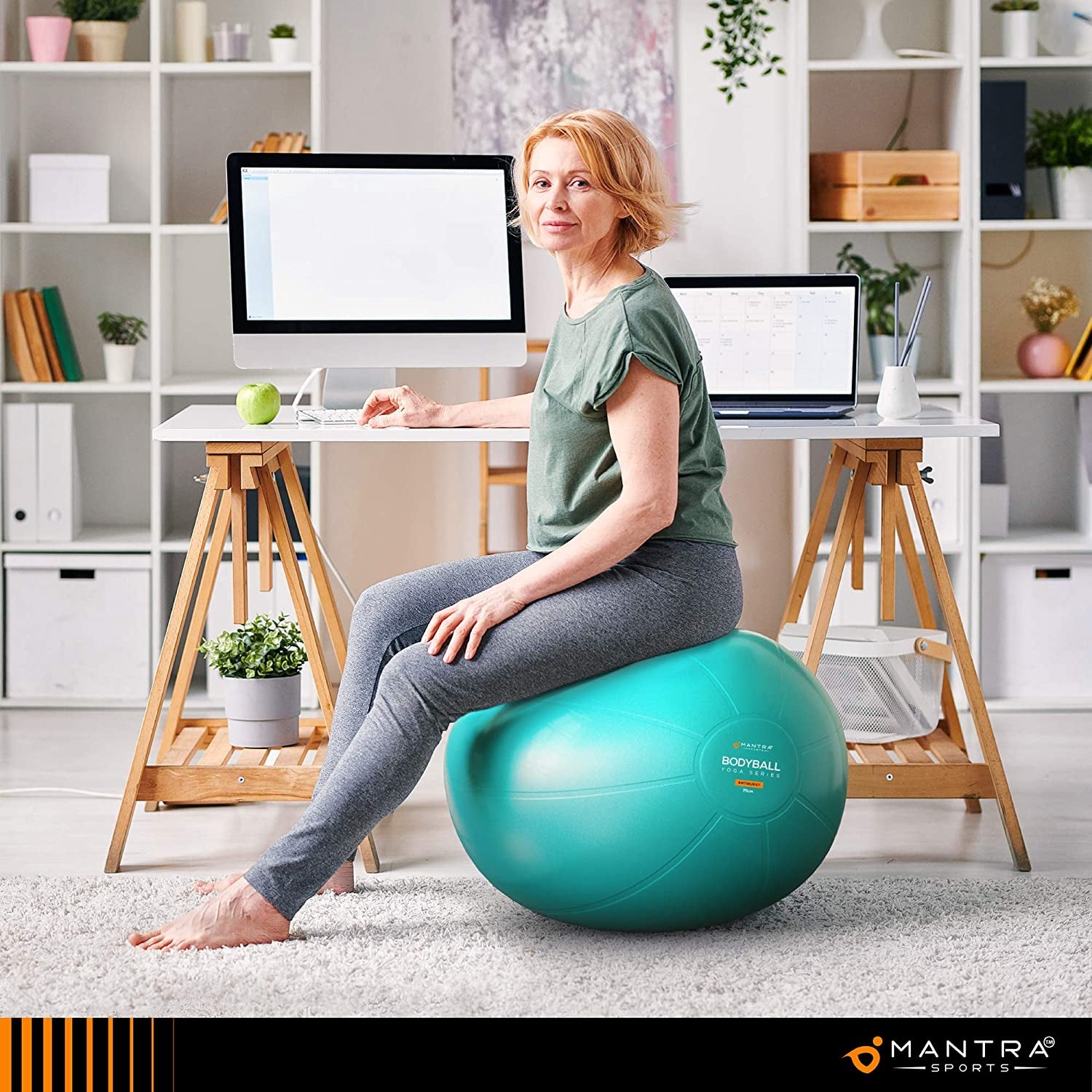 Exercise Ball Yoga Ball Chair for Fitness, Stability, Pilates, Pregnancy, Birthing, Therapy or Workout - 55Cm / 65Cm / 75Cm Extra Thick, Anti-Burst & Non-Slip, Gym Quality Balance Ball - Pump & Guide