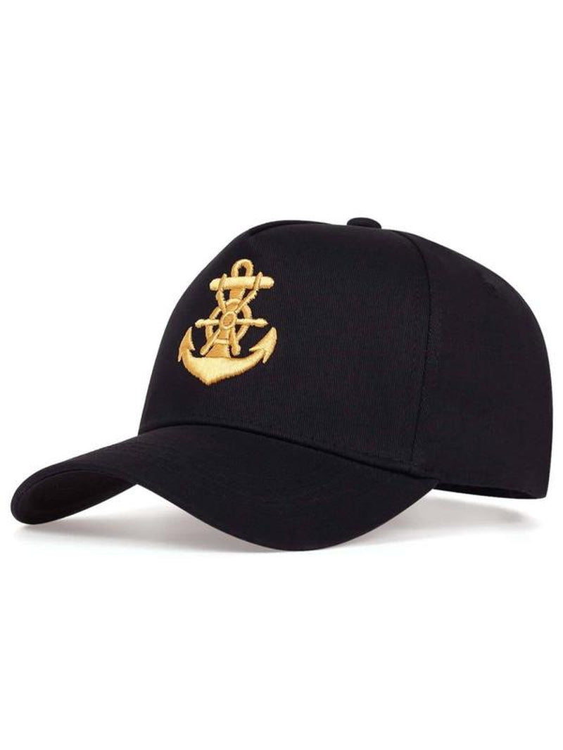 Fashion Three-Dimensional Anchor Embroidered Baseball Cap, Outdoor Adjustable Sports Sunscreen Casual Cap for Shopping, Travel, Seaside Party, Unisex